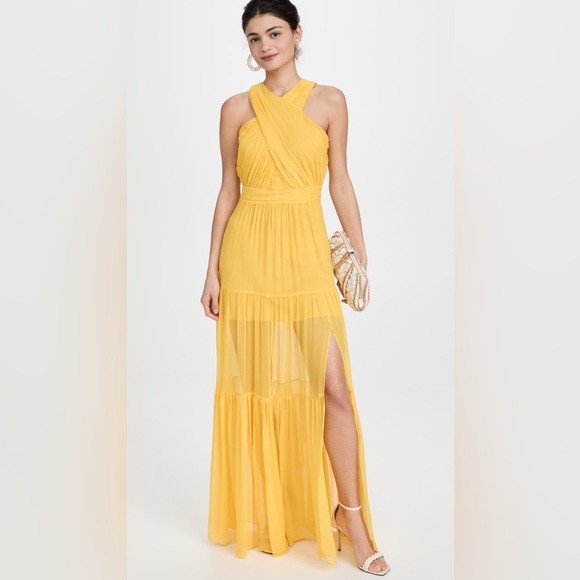 Veronica Beard Dresses & Skirts - NWT $698 Veronica Beard Women's Yellow Florencia Silk Tiered Gown Dress